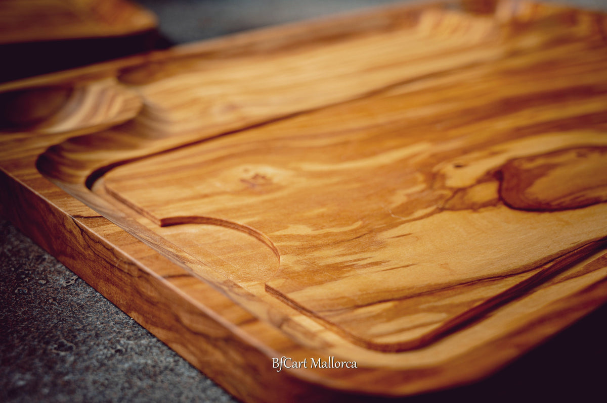 Personalized Steak Board for Meat and Barbecues Olive wood, Steak Plate with Juice Channel, Steak plate Personalized Serving and BBQ