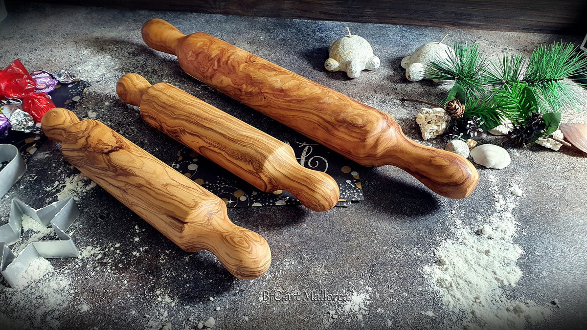 Olive Wood Rolling Pin Set, Adult & Children's Size