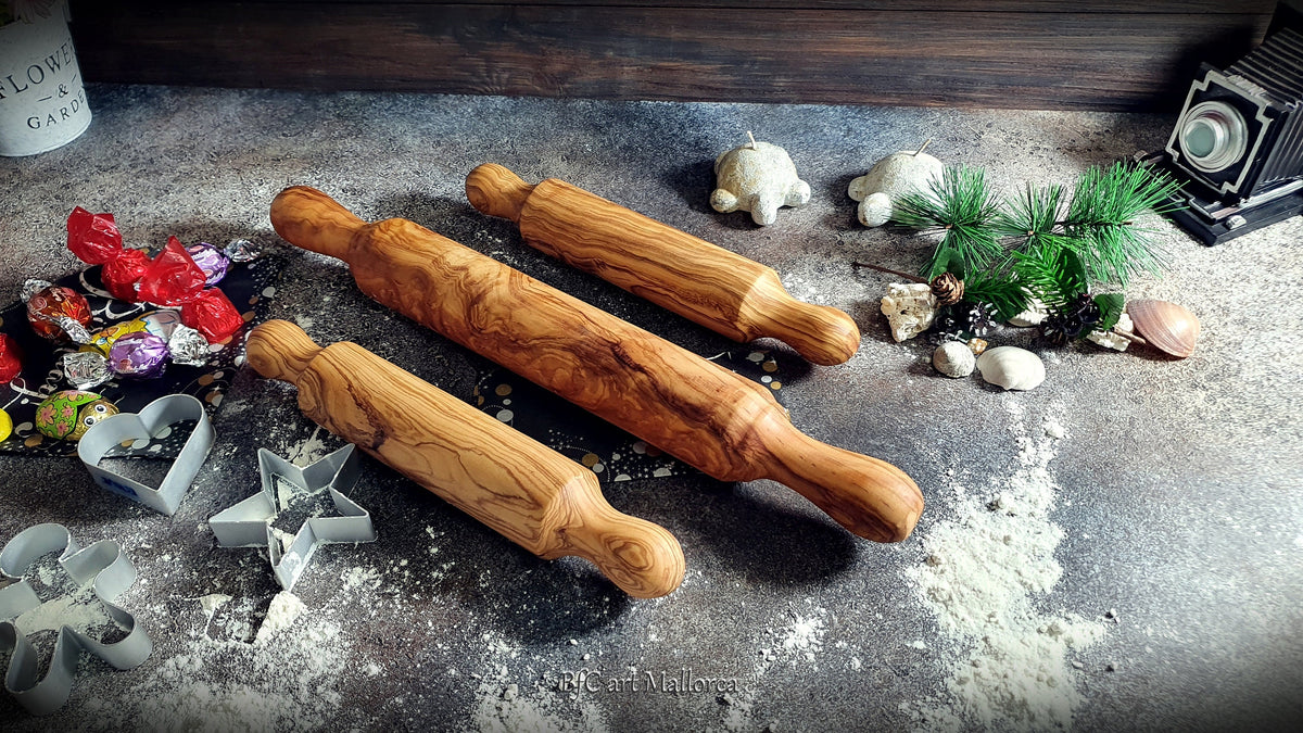 Olive Wood Rolling Pin Set, Adult & Children's Size