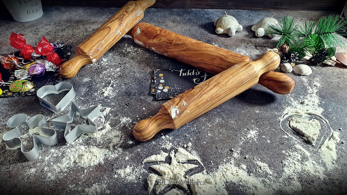 Olive Wood Rolling Pin Set, Adult & Children's Size