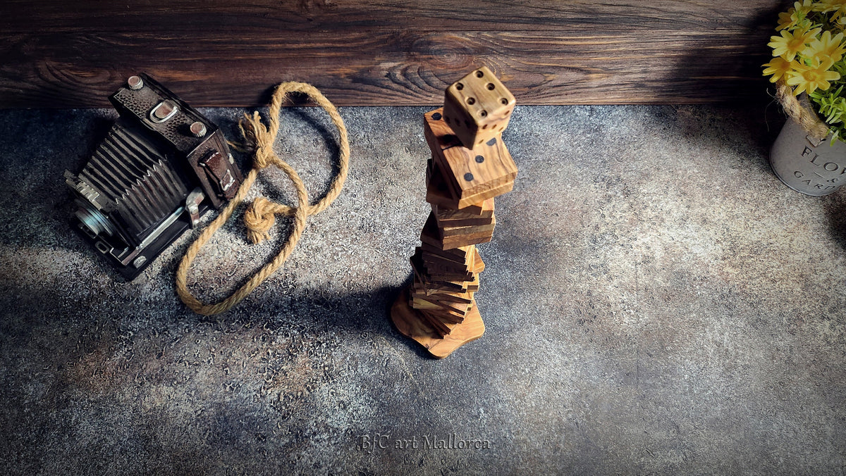 Personalized Olive Wood Dominoes Set: Handmade Double Six Domino Game