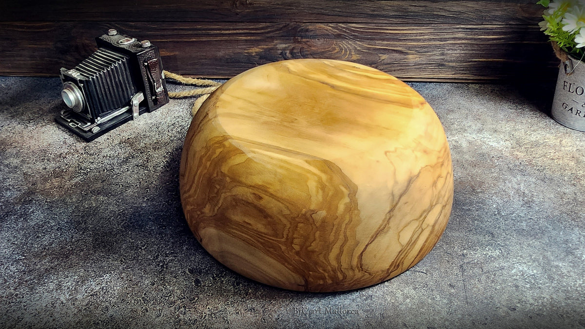 Handmade Olive Wood Salad Bowl, Decorative Centerpiece Bowl