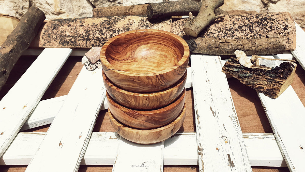 Bowls set Olive Wood handmade for Cereal Bowl for Breakfast, Individual Salads, Wooden Fruit Bowl, Snack Bowl, Vintage Bowl, Bowl For Snack