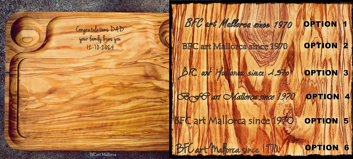 Personalized Steak Board for Meat and Barbecues Olive wood, Steak Plate with Juice Channel, Steak plate Personalized Serving and BBQ