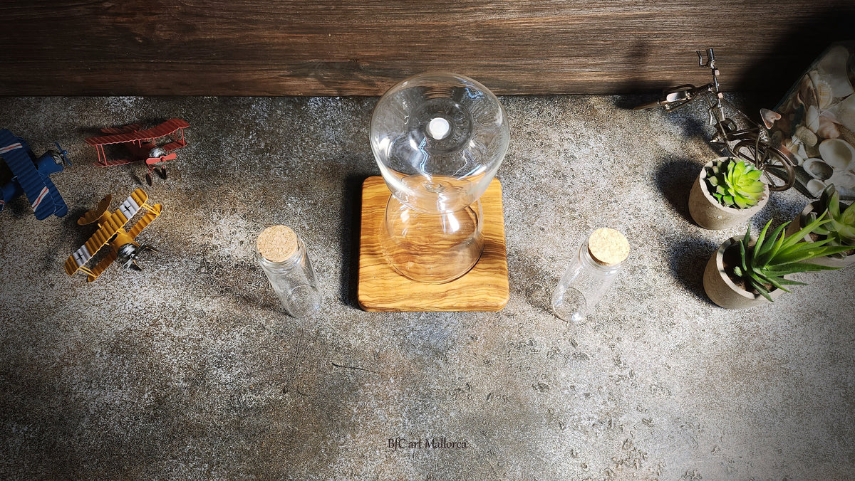 Olive Wood Unity Sand Ceremony Set: Hourglass & Vases, Personalized Wedding Decor