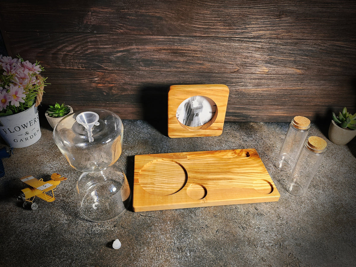 Olive Wood Unity Sand Set, Hourglass, Photo Frame, Wedding Ceremony