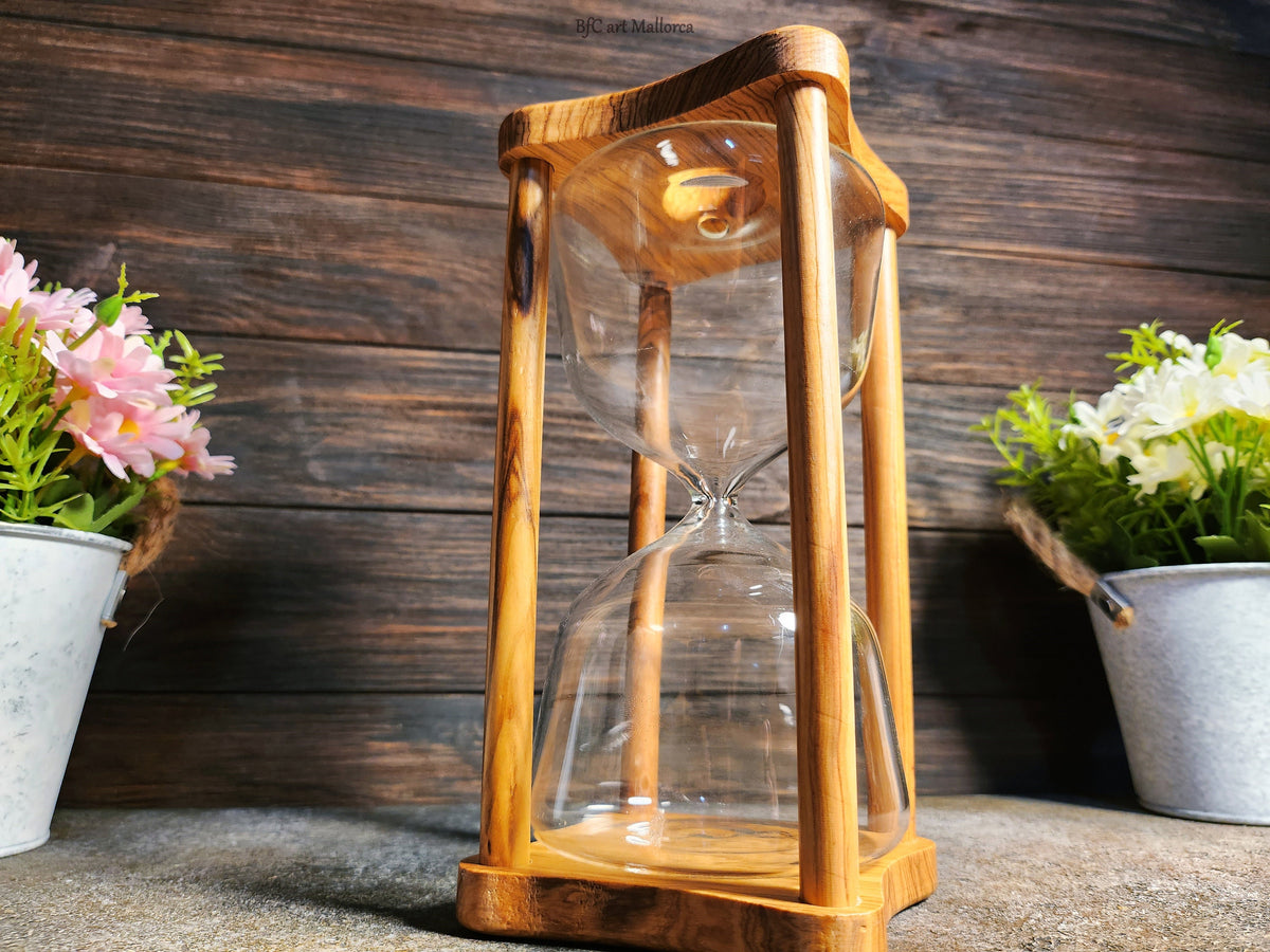 Olive Wood Unity Sand Ceremony Set, Hourglass, Wedding Decor