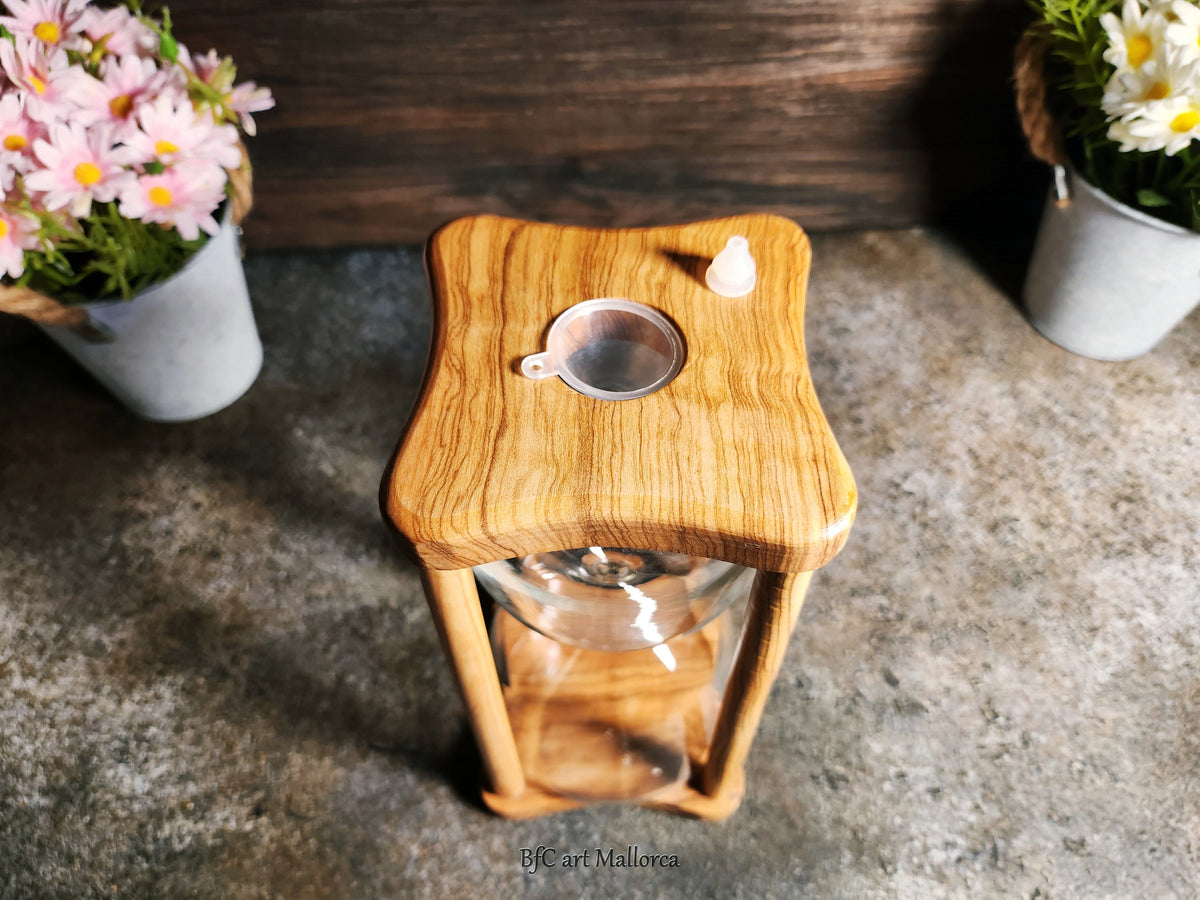 Olive Wood Unity Sand Ceremony Set, Hourglass, Wedding Decor
