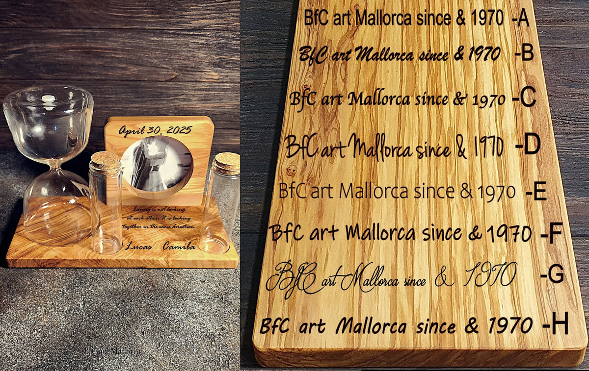 Olive Wood Unity Sand Set, Hourglass, Photo Frame, Wedding Ceremony