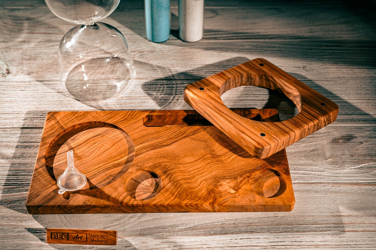 Handmade Olive Wood Wedding Hourglass – Unity Sand Ceremony Set with Photo Frame