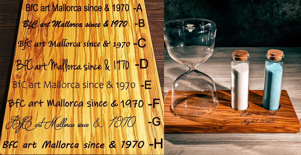 Handmade Olive Wood Hourglass – Wedding Unity Sand Ceremony Set