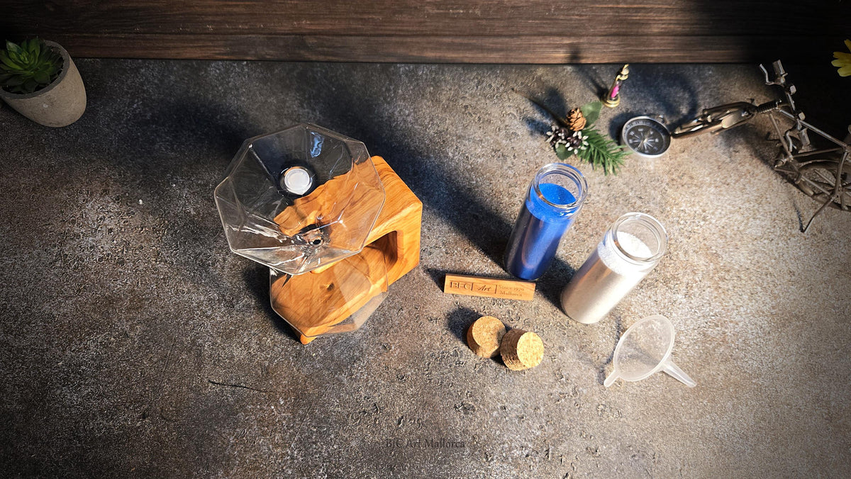 Olive Wood Wedding Sand Ceremony Set: Personalized Unity Ritual Kit