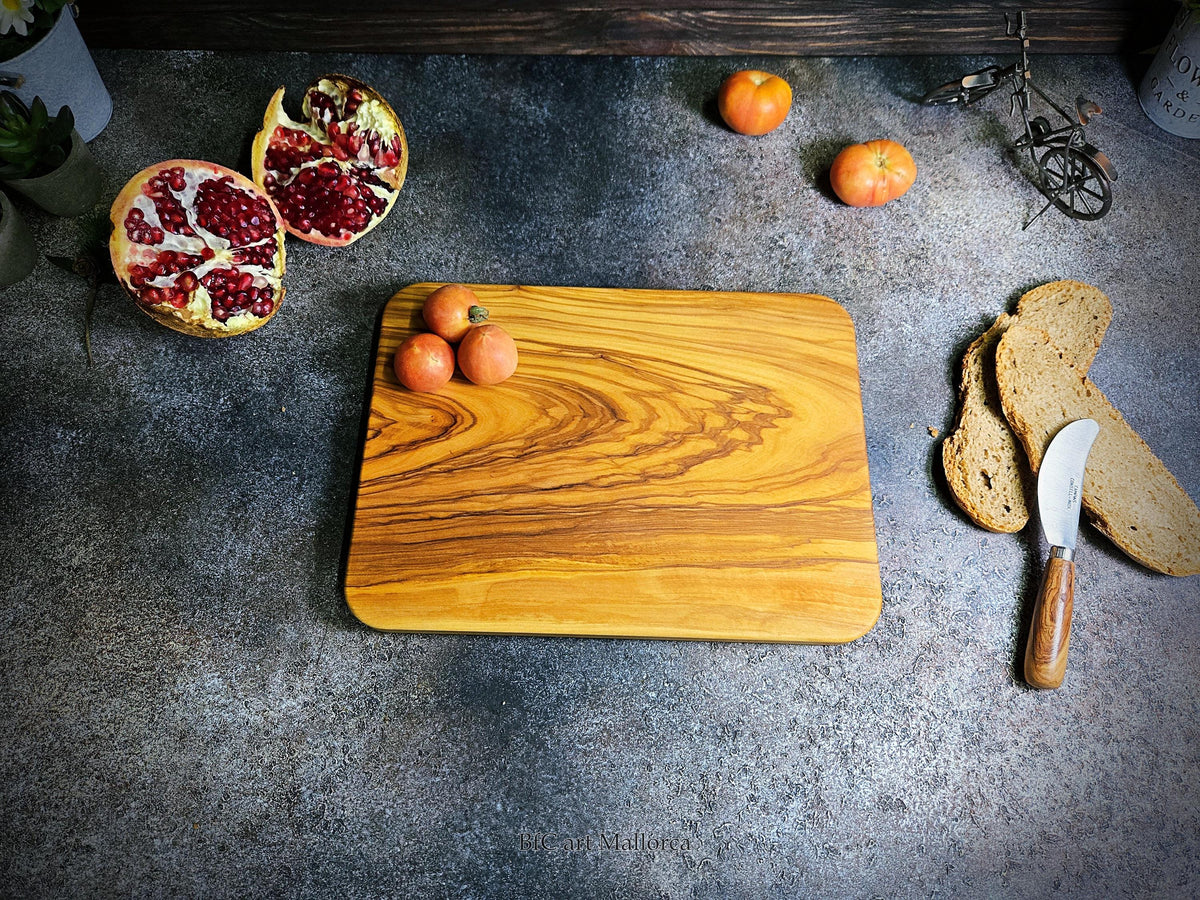 Olive Wood Cutting Board, Rustic Handcrafted Board, Premium Chopping and Serving Board, Made from One Solid Piece