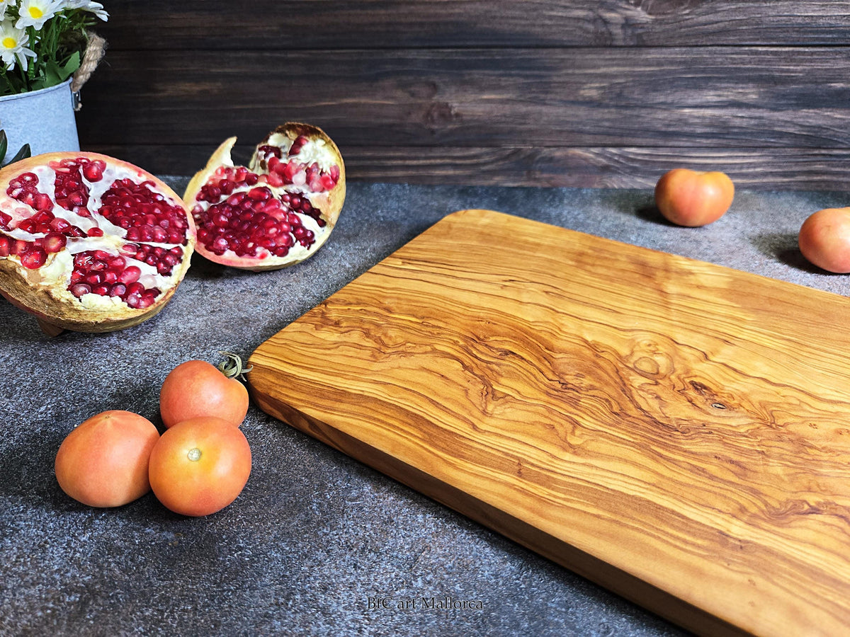Olive Wood Cutting Board, Rustic Handcrafted Board, Premium Chopping and Serving Board, Made from One Solid Piece