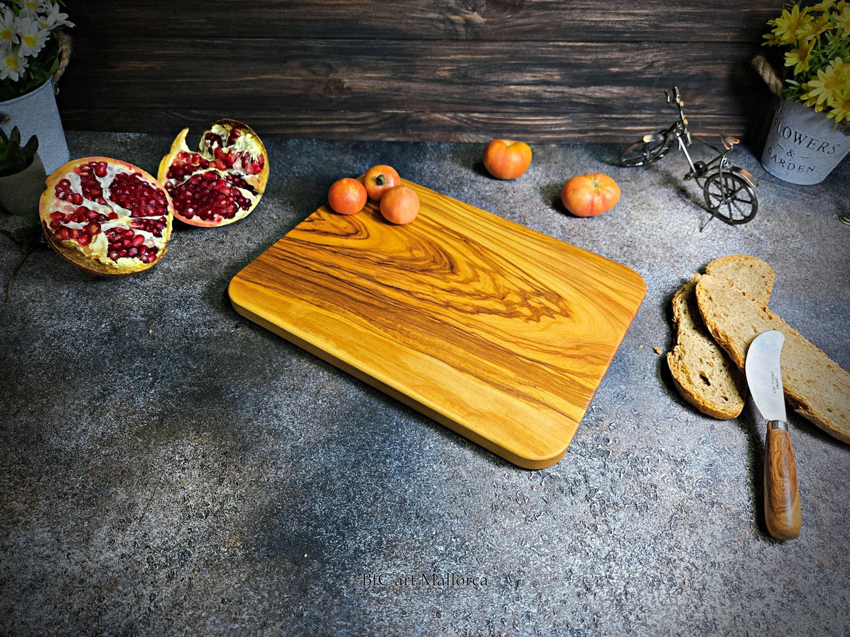 Olive Wood Cutting Board, Rustic Handcrafted Board, Premium Chopping and Serving Board, Made from One Solid Piece