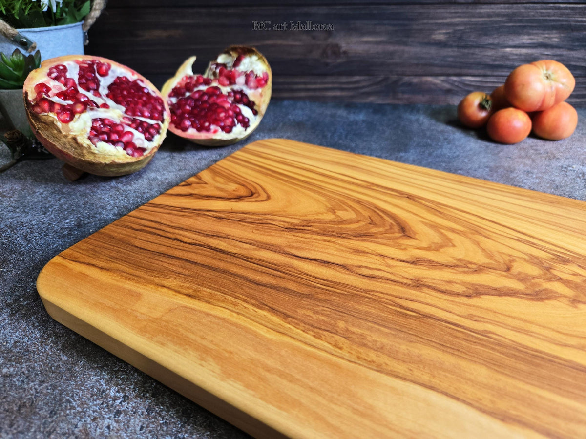 Olive Wood Cutting Board, Rustic Handcrafted Board, Premium Chopping and Serving Board, Made from One Solid Piece