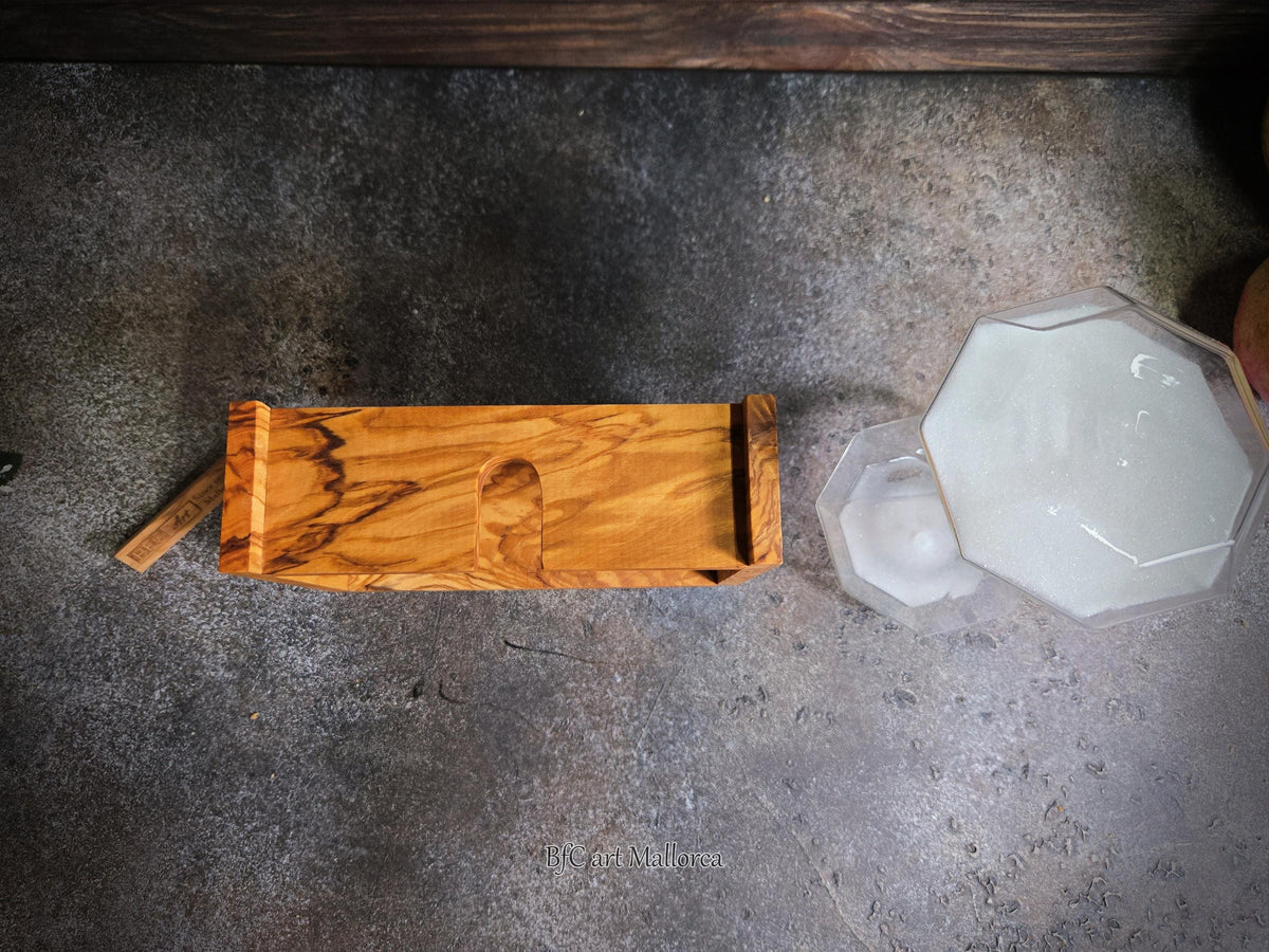 Handcrafted Olive Wood Hourglass, 50-Minute Sand Timer, Rustic Decor