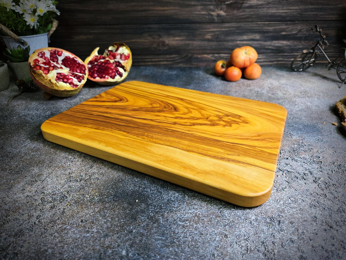 Olive Wood Cutting Board, Rustic Handcrafted Board, Premium Chopping and Serving Board, Made from One Solid Piece