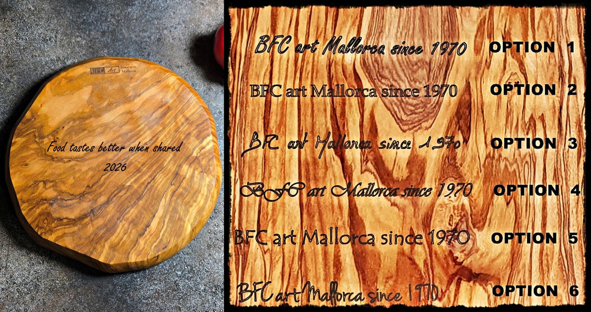 Customizable olive wood plate