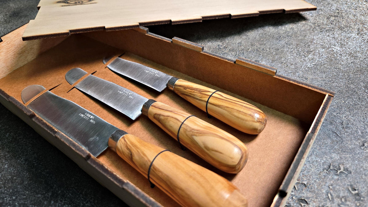 Olive Knife Set with Gift Box