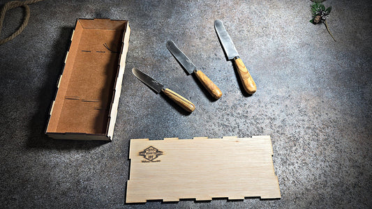 Olive Knife Set with Gift Box