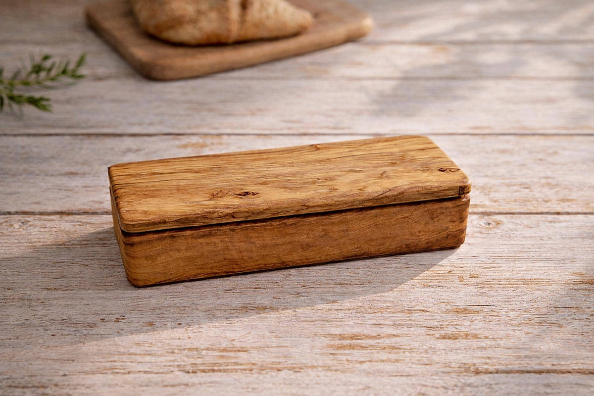 Olive Wood Salt Box with Lid, 3-Compartment Salt Cellar, Handmade Spice Box, Personalized Kitchen Gift