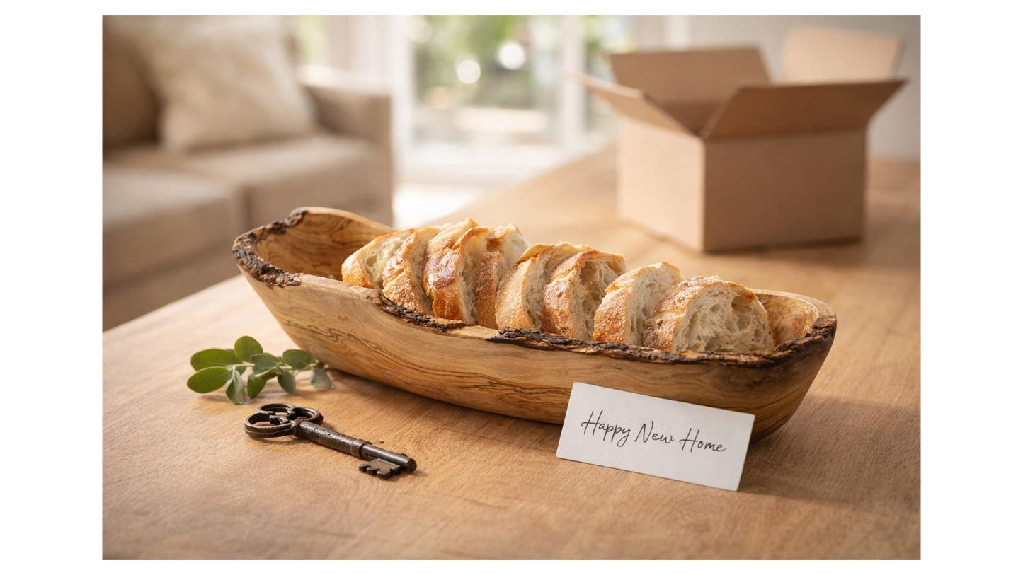 Personalized Wedding Gift Olive Wood Bowl – Rustic Live Edge Centerpiece – Custom Engraved Housewarming Gift