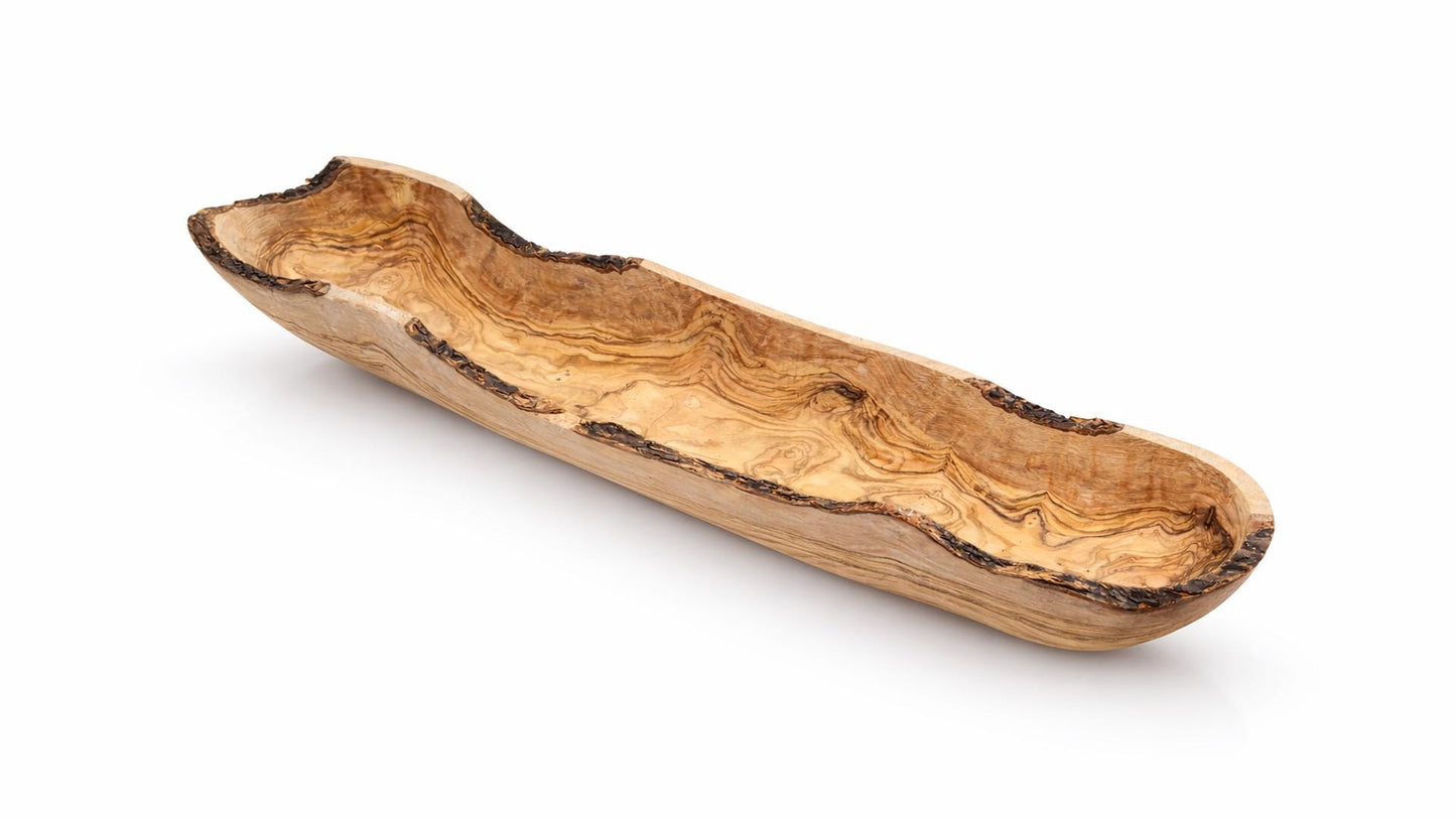 Personalized Wedding Gift Olive Wood Bowl – Rustic Live Edge Centerpiece – Custom Engraved Housewarming Gift