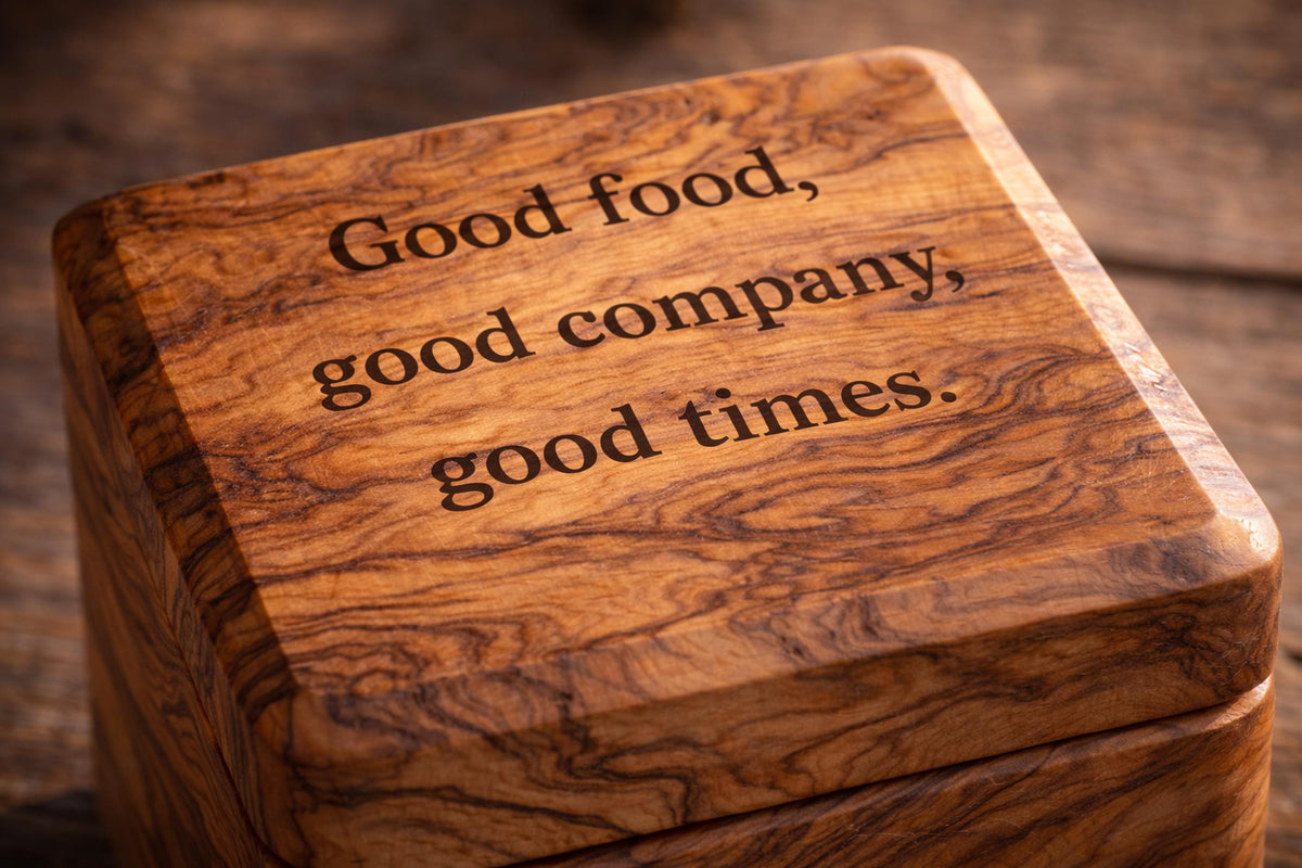 Personalized Handcrafted Olive Wood Salt Cellar with Lid & Spoon – Unique Kitchen Gift