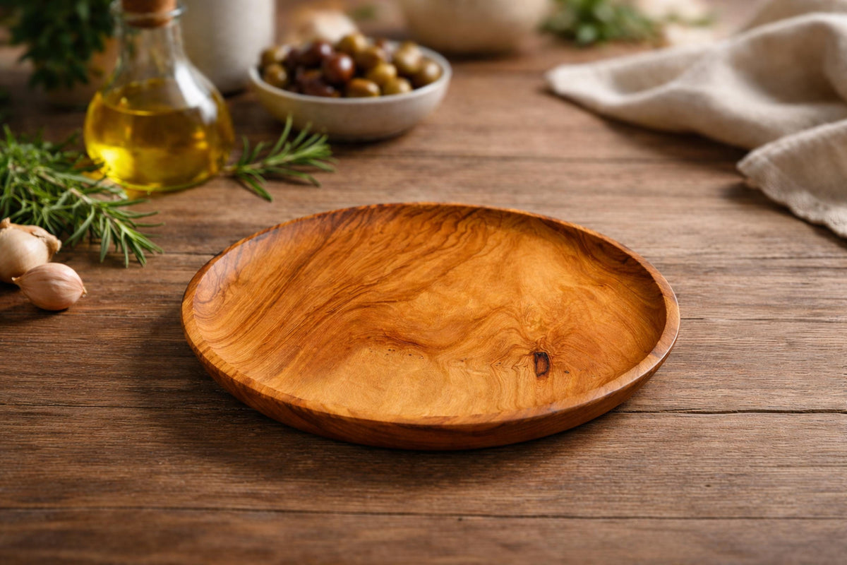 Handmade Olive Wood Plate, Small Appetizer Bowl, BfC Art