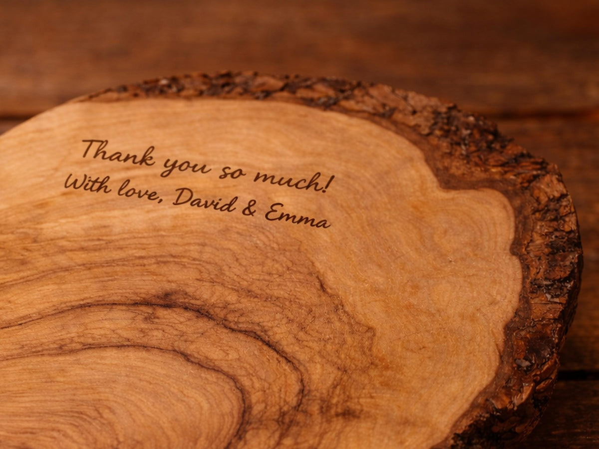 Personalized Olive Wood Cutting Board with Handle, Rustic Charcuterie Board, Live Edge Cheese Board, Kitchen Gift