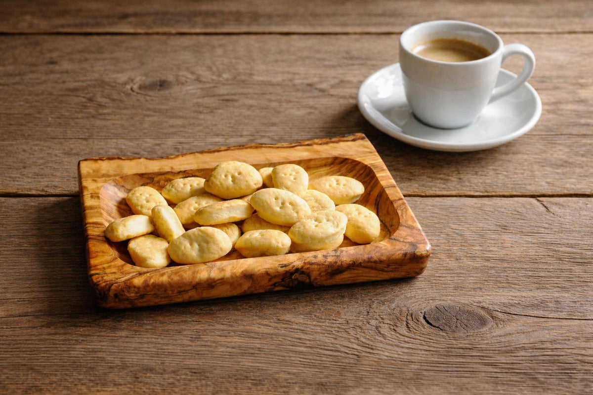 Rustic Olive Wood Tray, Small Serving Tray for Snacks