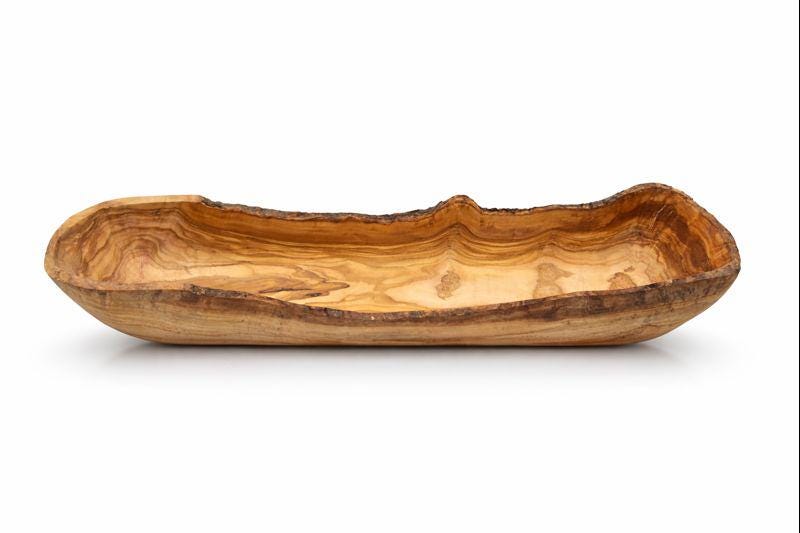 Wooden Bowls Olive Wood, Live Edge Long Bowls, Long Wooden Bowls, Wooden Plate, Fruit Plate Rustic Bowls, Boat Shaped Bowl, Bread Baskets