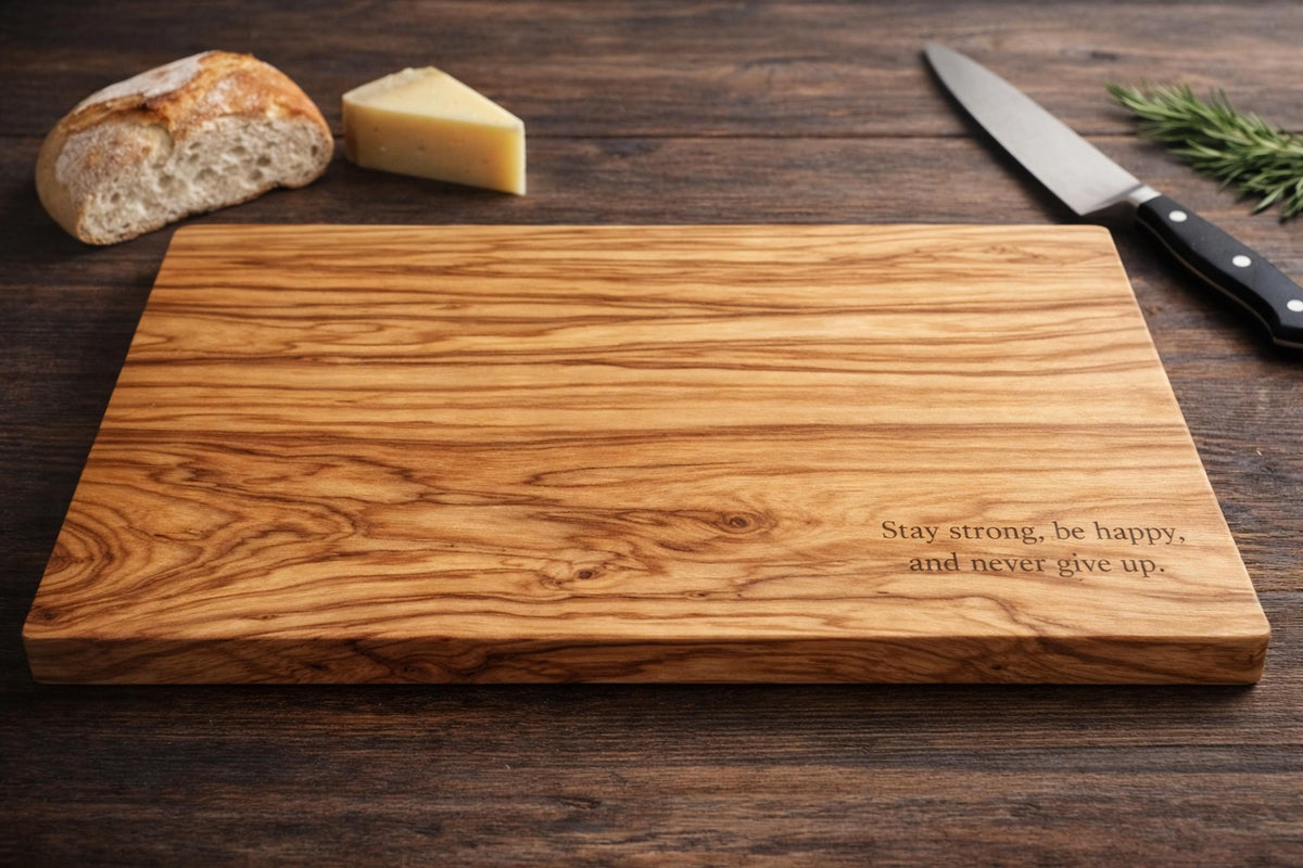 Personalized Olive Wood Cutting Board – Engraved Wedding Gift – Custom Charcuterie Board – Housewarming Gift – Rustic Kitchen Gift
