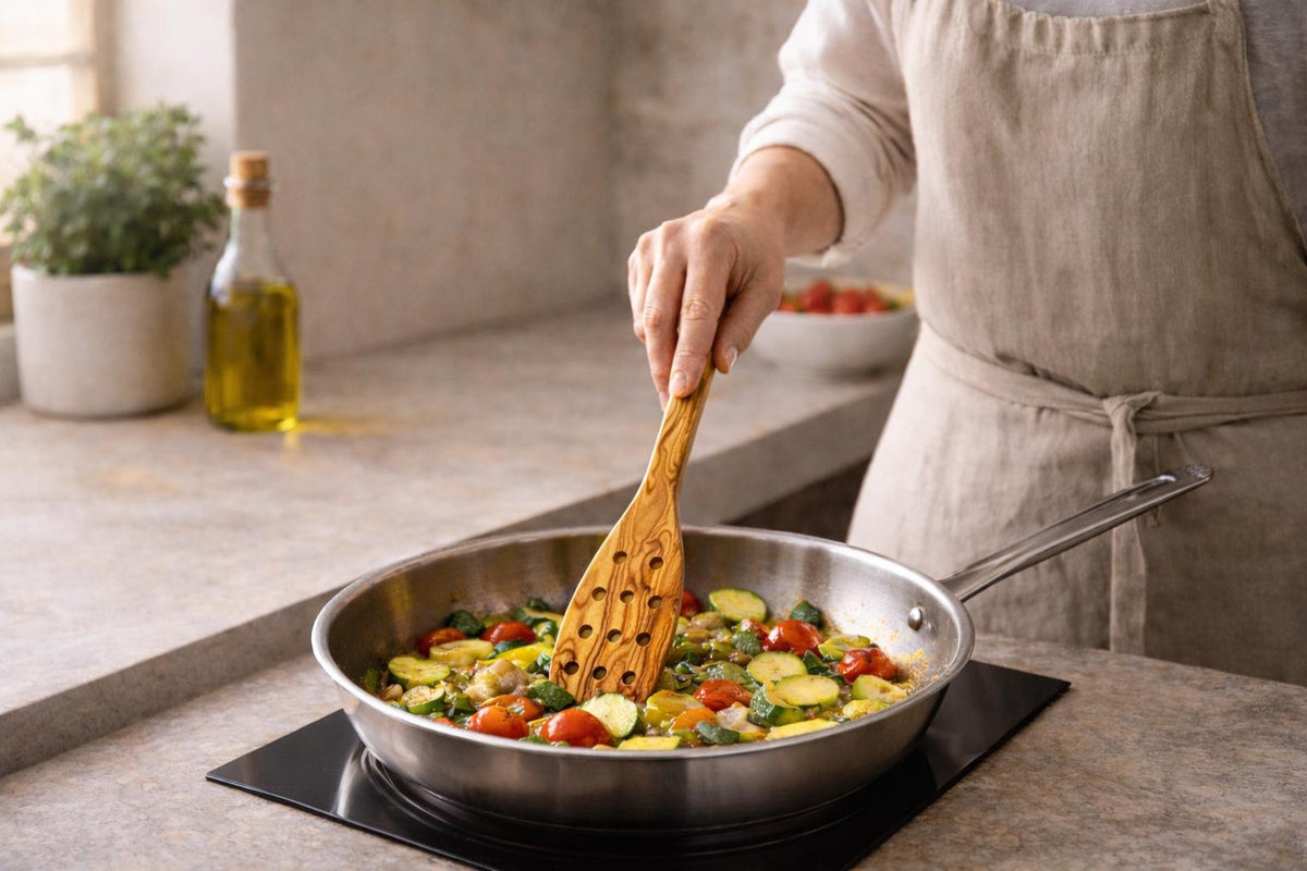 Handmade Olive Wood Kitchen Utensil Set, Mallorca Spain