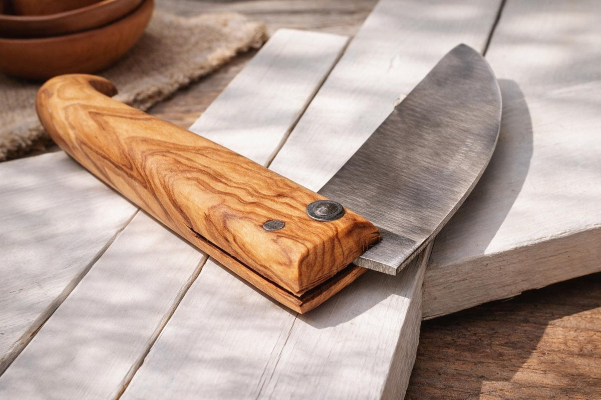 Handmade Folding Pocket Knife, Olive Wood Handle, Stainless Steel Blade, Gift for Him