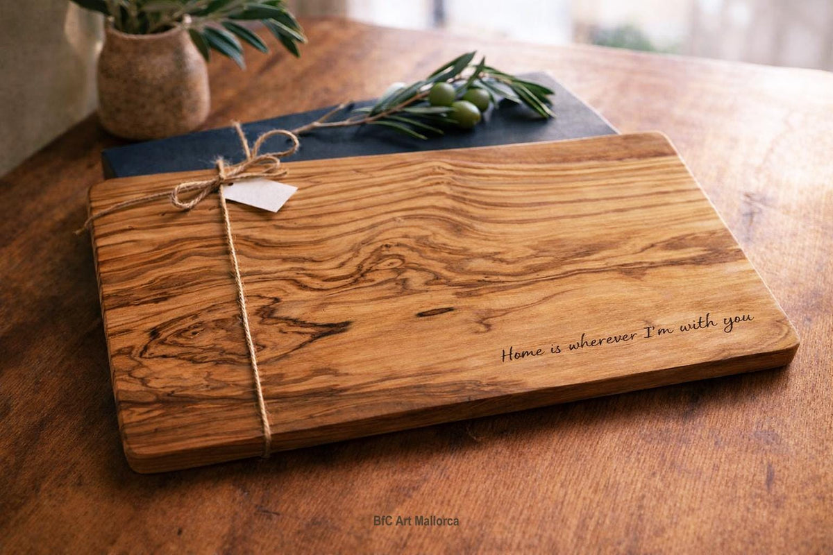 Personalized Olive Wood Cutting Board – Engraved Wedding Gift – Custom Charcuterie Board – Housewarming Gift – Rustic Kitchen Gift