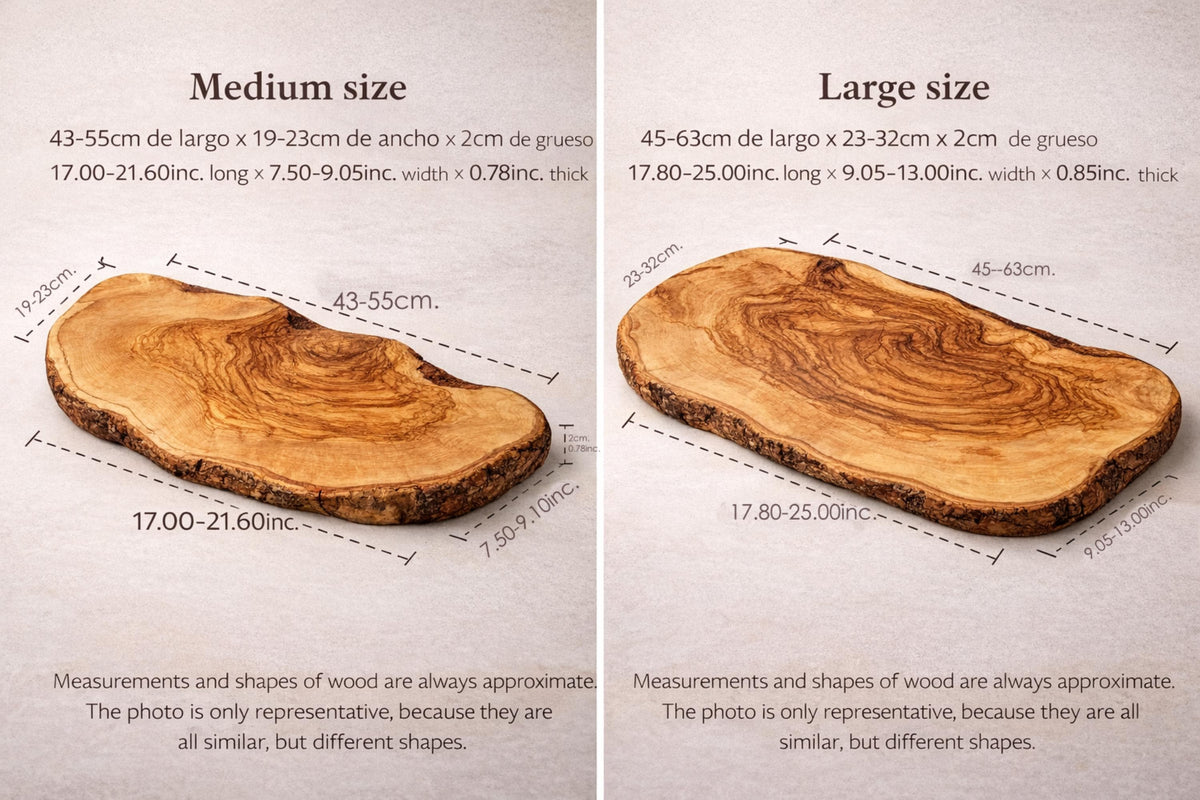 Rustic Olive Wood Cutting Board: Large Kitchen Board with Natural Bark Edge