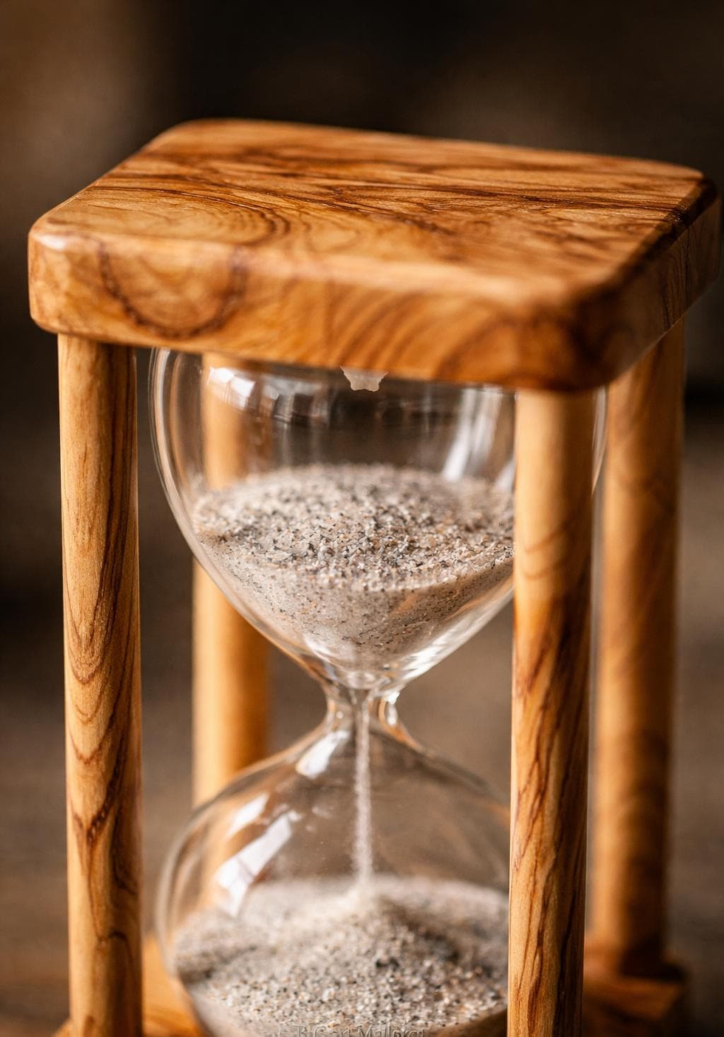 Personalized Memorial Hourglass, Olive Wood Ashes Keepsake, Engraved Remembrance Gift, Rustic Tribute Decor