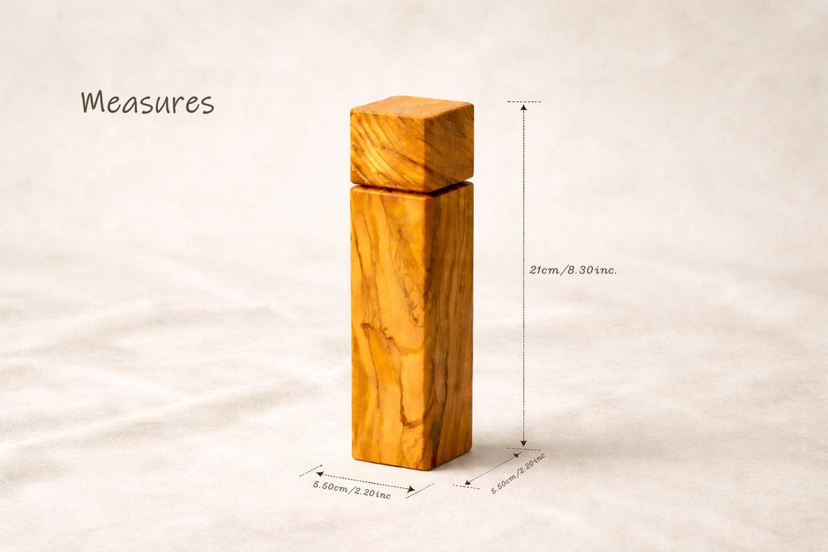 Personalized Olive Wood Pepper Mill, Engraved Salt or Spice Grinder, Rustic Kitchen Gift for Him, Handmade Cooking Gift