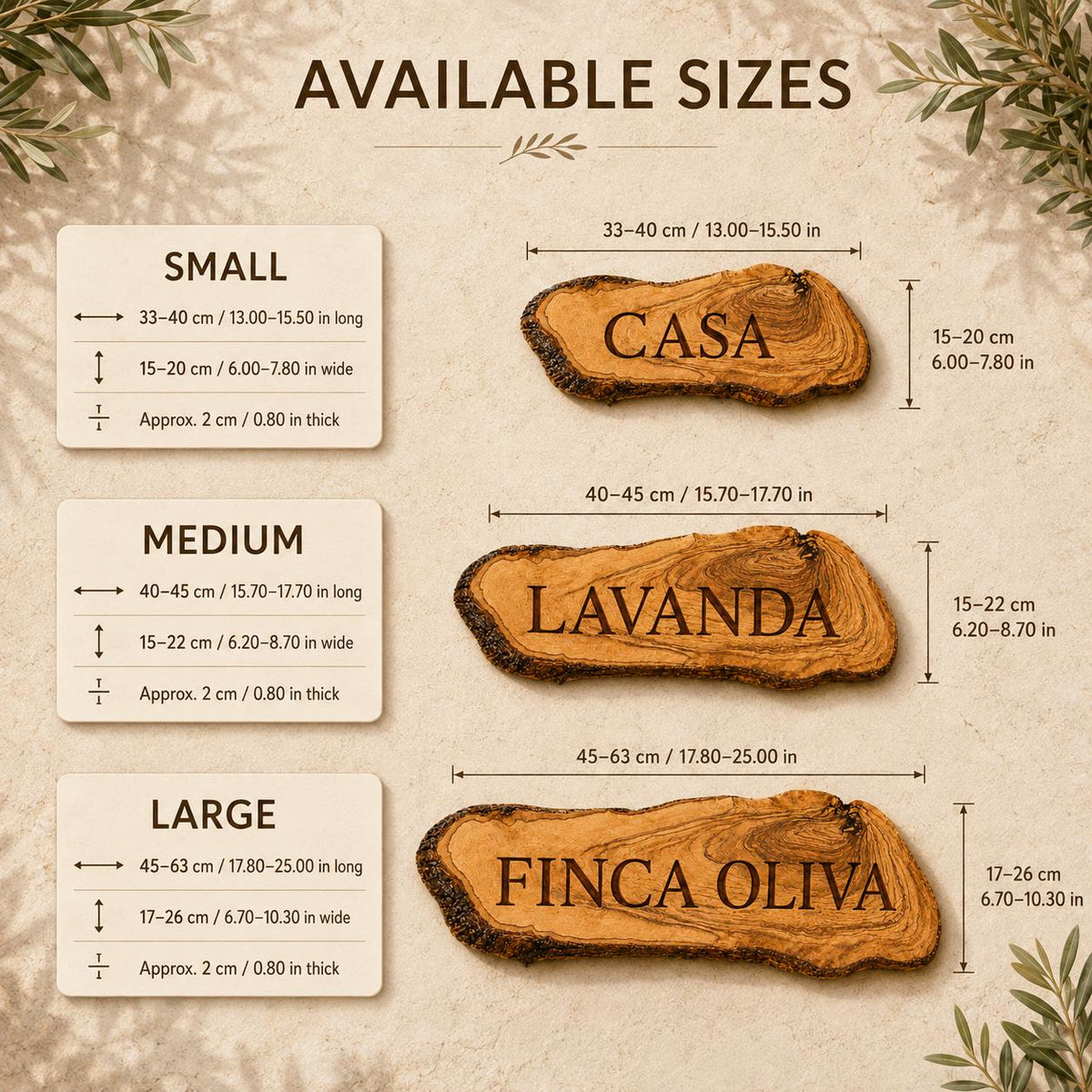 Personalized Olive Wood House Sign, Custom Finca Name Plaque, Rustic Villa Sign