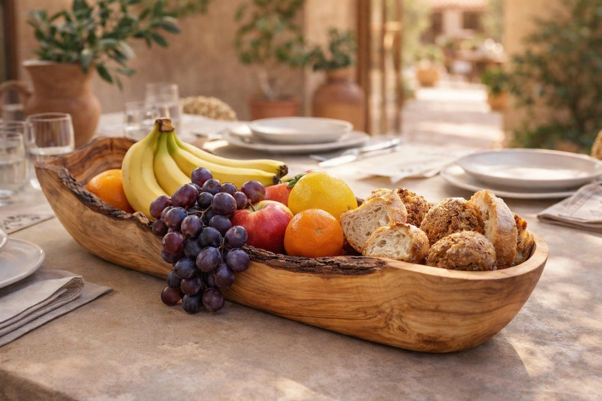 Personalized Wedding Gift Olive Wood Bowl – Rustic Live Edge Centerpiece – Custom Engraved Housewarming Gift