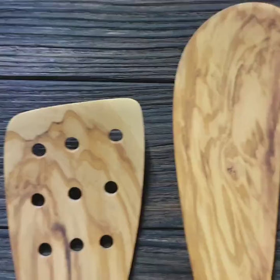 Handmade Olive Wood Kitchen Utensil Set, Mallorca Spain