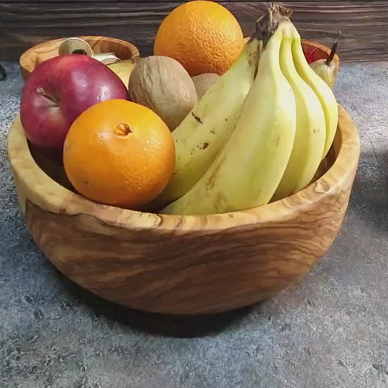 Set big Bowl and 6 Individual Olive Wood small Bowls, Mixing bowl and main large bowl, Main bowl and 6 serving bowl Appetizers and Sauces