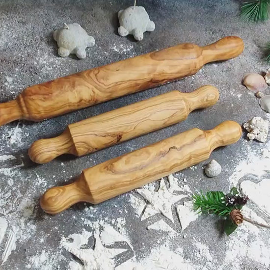 Olive Wood Rolling Pin Set, Adult & Children's Size