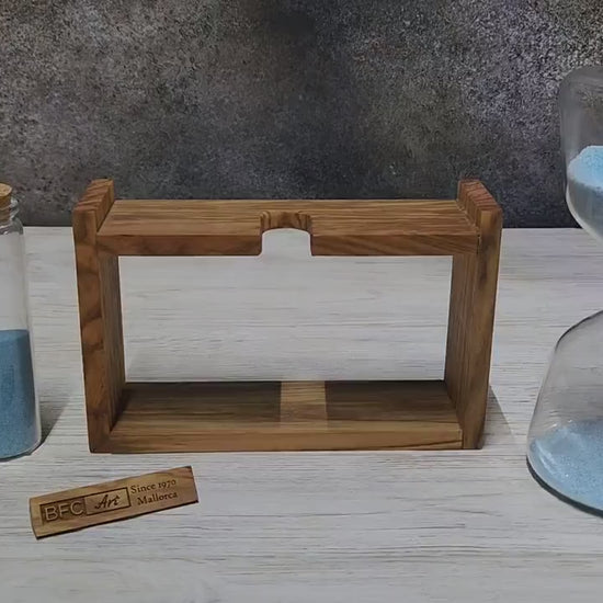 Handmade Olive Wood Hourglass - Wedding Unity Sand Ceremony Set with Colored Sand Included