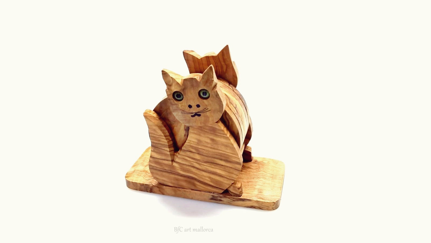 Wood Coasters Cat, Coaster Holder Tea Coaster, Wooden Coasters, Coaster Holder, Coffee Coaster, Wine Coasters, Whiskey Coasters, Cup Holders