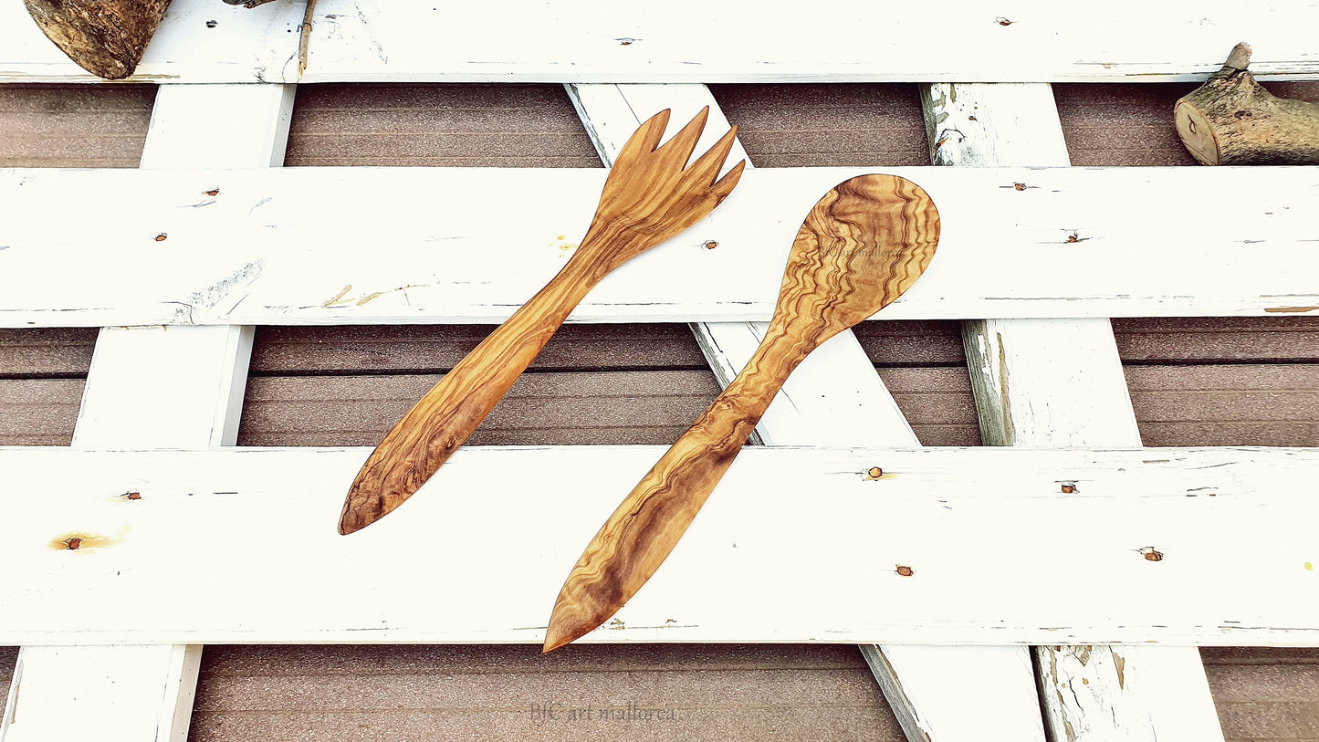 Salad Spoons Set, Wooden Spoons, Handmade Spoons, Quality Spoon, Strong Spoon, Sustainable Vegan Wooden Spoon, Home Dinning, Gifting Cutlery