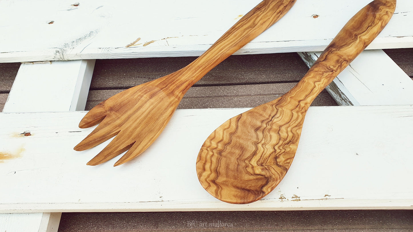 Salad Spoons Set, Wooden Spoons, Handmade Spoons, Quality Spoon, Strong Spoon, Sustainable Vegan Wooden Spoon, Home Dinning, Gifting Cutlery