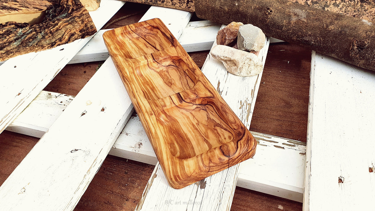 Tray Olive Wood , Organizer Tray, Salt Shaker, Tray Breakfast, Tray Wood Office, Serve Appetizers  Sauces, Olive Wood Cutting Board Tray